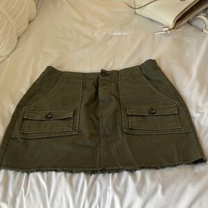 Sanctuary Olive Mini Skirt with Front Pockets